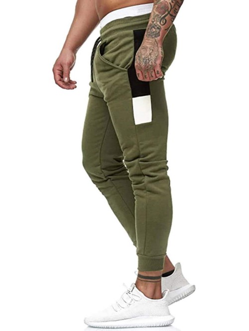 Men Colorblock Drawstring Waist Sweatpants