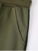 Men Colorblock Drawstring Waist Sweatpants