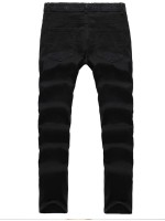 Men Solid Zipper Fly Skinny Jeans