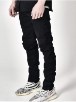 Men Solid Zipper Fly Skinny Jeans