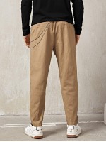 Men Slant Pocket Pants With Chain