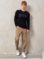 Men Slant Pocket Pants With Chain