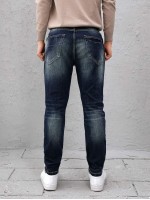 Men Slant Pocket Washed Straight Leg Jeans