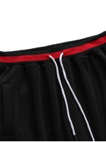 Men Contrast Sideseam Drawstring Waist Sweatpants