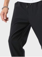 Men Patched Slant Pocket Drawstring Pants