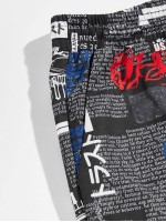 Men Newspaper Print Drawstring Waist Pants