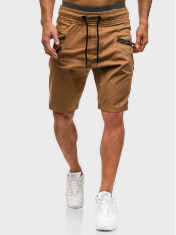 Men Contrast Camo Drawstring Waist Shorts