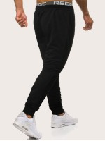 Men Letter Graphic Drawstring Waist Trousers