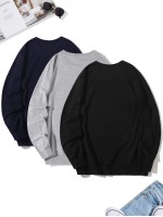 Men 3pcs Round Neck Sweatshirt