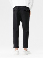 Men Slant Pocket Tapered Pants