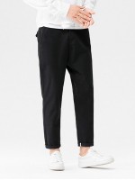 Men Slant Pocket Tapered Pants