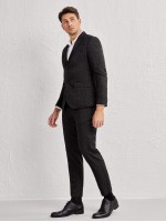 Men Pocket Front Blazer & Pants Set