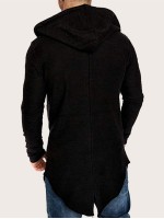 Men Zip Up Drawstring Hooded Sweatshirt