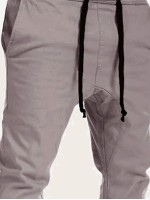 Men Drawstring Waist Solid Pants