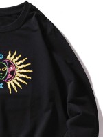 Men Sun & Moon Print Sweatshirt