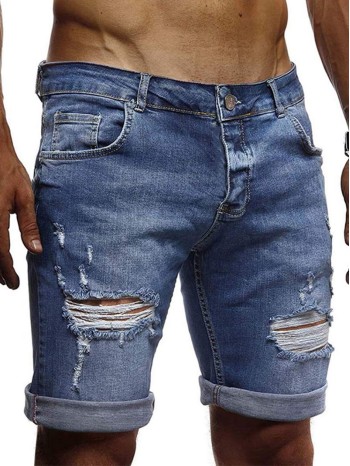 Men Ripped Denim Shorts