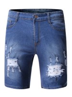 Men Ripped Denim Shorts