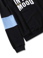 Men Contrast Panel Letter Graphic Sweatshirt