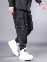 Men Solid Flap Pocket Cargo Pants