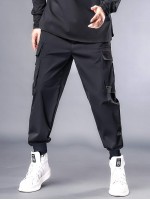 Men Solid Flap Pocket Cargo Pants