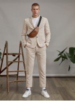 Men Single Breasted Corduroy Blazer & Pants Suit