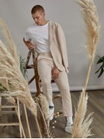 Men Single Breasted Corduroy Blazer & Pants Suit