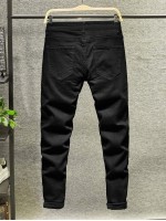 Men Solid Pocket Detail Skinny Jeans