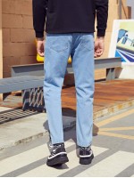 Men Solid Straight Leg Jeans