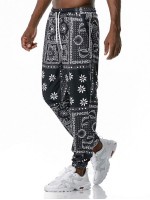 Men Tribal Print Drawstring Pants