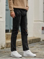 Men Ripped Solid Jeans