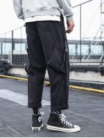 Men Buckled Flap Pocket Cargo Pants