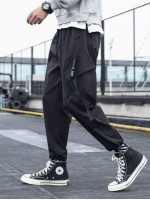 Men Buckled Flap Pocket Cargo Pants