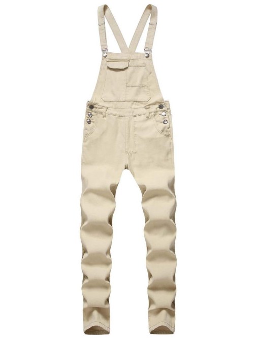 Men Pocket Criss Cross Denim Overall