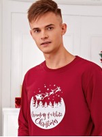 Men Christmas Print Round Neck Sweatshirt