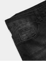 Men Ribbed Knee Slant Pocket Jeans