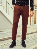 Men Solid Slant Pocket Pants