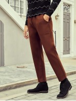 Men Solid Slant Pocket Pants