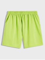 Men Neon Lime Drawstring Track Shorts