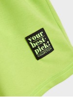 Men Neon Lime Drawstring Track Shorts