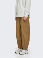 Men Tie Waist Solid Carrot Pants Without Chain