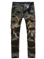 Men Flap Pocket Ripped Jeans