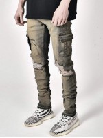 Men Flap Pocket Ripped Jeans