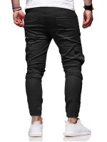 Men Flap Pocket Drawstring Cargo Pants