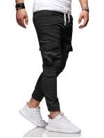 Men Flap Pocket Drawstring Cargo Pants