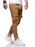 Men Flap Pocket Drawstring Cargo Pants