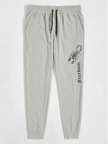 Men Drawstring Waist Scorpion & Letter Graphic Joggers