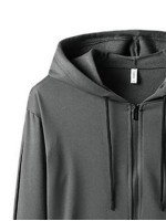 Men Zip Up Drawstring Hoodie & Sweatpants