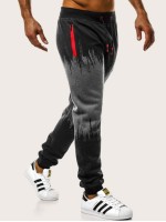 Men Color-block Drawstring Sweatpants