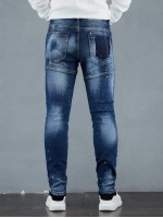 Men Splatter Paint Washed Jeans