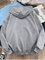 Men Claw Marks Print Drawstring Hoodie